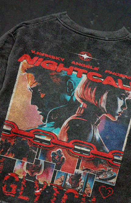 ACID WASH STREETWEAR T-SHIRT - NIGHTCALL