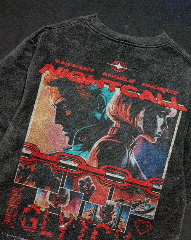 ACID WASH STREETWEAR T-SHIRT - NIGHTCALL