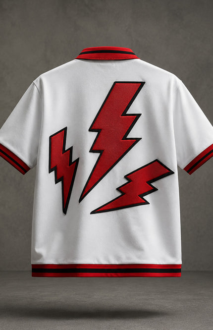 GRAPHIC PRINT STREETWEAR ZIPPER SHIRT - BOLT ENRG