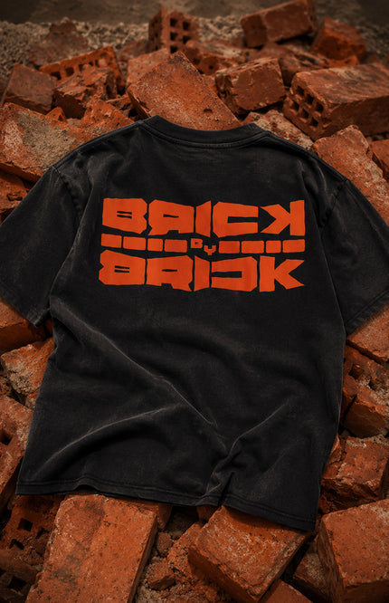 GRAPHIC PRINT STREETWEAR T-SHIRT - BRICK BY BRICK