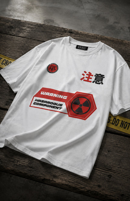 GRAPHIC PRINT STREETWEAR T-SHIRT - BIOHAZARD WHITE
