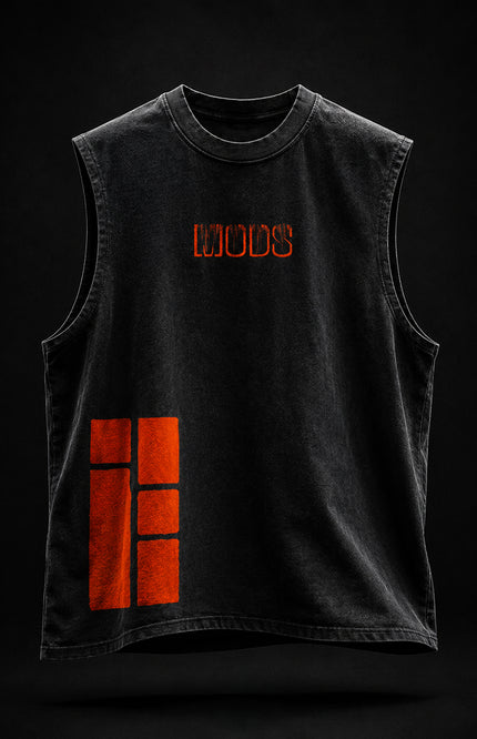ACID WASH SLEEVELESS STREETWEAR T-SHIRT - BRICK BY BRICK