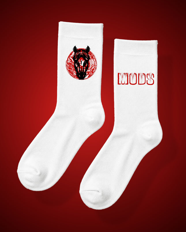 White MODS Brand Socks