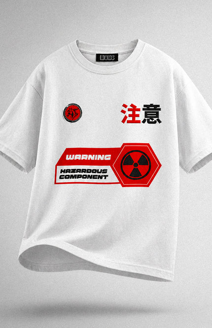 GRAPHIC PRINT STREETWEAR T-SHIRT - BIOHAZARD WHITE