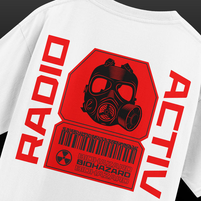 GRAPHIC PRINT STREETWEAR T-SHIRT - BIOHAZARD WHITE