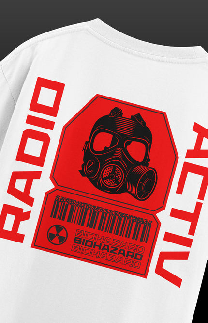 GRAPHIC PRINT STREETWEAR T-SHIRT - BIOHAZARD WHITE