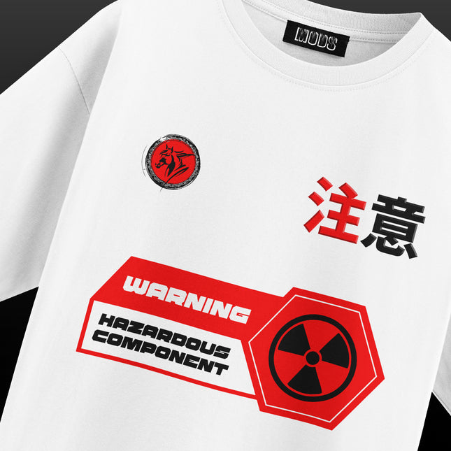 GRAPHIC PRINT STREETWEAR T-SHIRT - BIOHAZARD WHITE