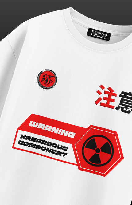 GRAPHIC PRINT STREETWEAR T-SHIRT - BIOHAZARD WHITE