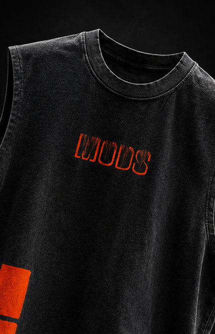 ACID WASH SLEEVELESS STREETWEAR T-SHIRT - BRICK BY BRICK
