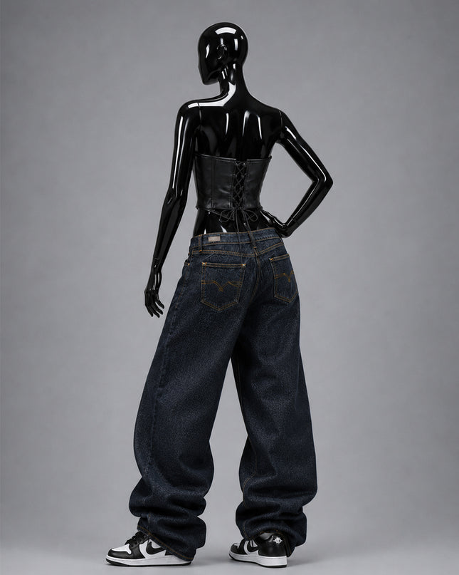 Black Leather Corset Crop Top