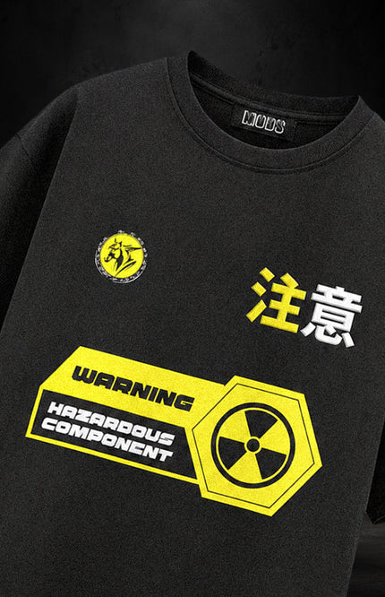 GRAPHIC PRINT STREETWEAR T-SHIRT - BIOHAZARD BLACK