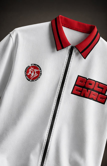 GRAPHIC PRINT STREETWEAR ZIPPER SHIRT - BOLT ENRG