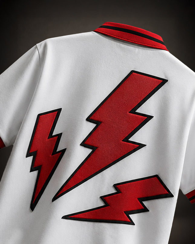 GRAPHIC PRINT STREETWEAR ZIPPER SHIRT - BOLT ENRG